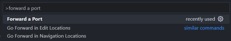 Open ports tab from command palette