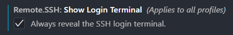 Show Login Terminal setting
